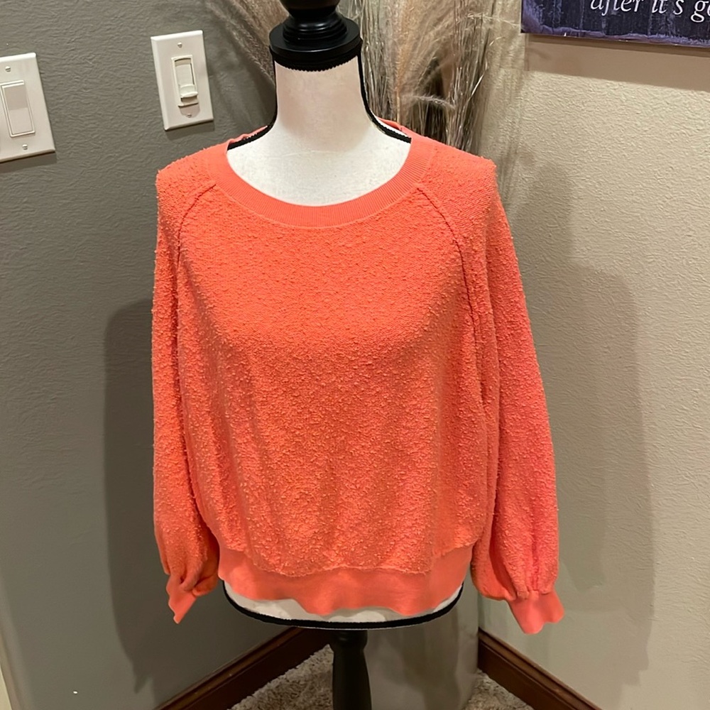 Free People Found My Friend Boucle Pullover Cactus Bloom Pullover Size S - Picture 5 of 12